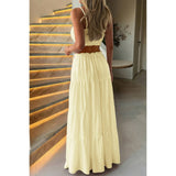 Two Pieces Sleeveless Tank Top And Maxi Skirt Set