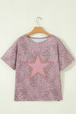 Leopard Retro Star Studded Short Sleeve Tee