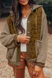 Women Textured Patchwork Loose Fit Hooded Jacket