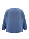 Plus Size V-Neck Long Sleeve Blouse