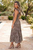 Cheetah Sleeveless Tiered Maxi Dress