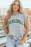 Pickleball Mock Short Sleeve Graphic Top