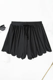 Scalloped Trim High Waist Beach Shorts