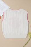 Let's Play Football Textured Knit Sleeveless Sweater