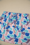 Abstract Duck Camo Elastic Waist Drawstring Mini Skort