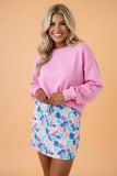 Abstract Duck Camo Elastic Waist Drawstring Mini Skort