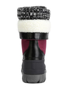 Delphine Knitted Collar Lace Up Winter Snow Boot Boots