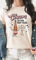 Cheers To The New Year Champagne Glass PLUS Tee