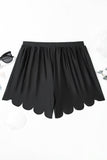 Scalloped Trim High Waist Beach Shorts