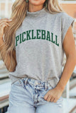 Pickleball Mock Short Sleeve Graphic Top