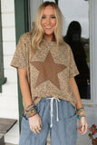 Leopard Retro Star Studded Short Sleeve Tee