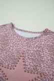 Leopard Retro Star Studded Short Sleeve Tee