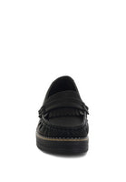 Matte Black Fringed Nubuck Loafers