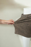 Leopard Denim Tie High Waist Shorts