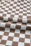 Checker Long Sleeve Top and Drawstring Mini Skirt Set