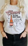 Cheers To The New Year Champagne Flute Glass Tee