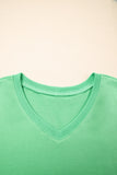 Solid V-Neck Tee and Drawstring Shorts Set