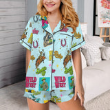 Baha Ranch The Last Roundup Western Rodeo Satin Pajama Set