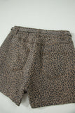 Leopard Denim Tie High Waist Shorts