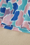 Abstract Duck Camo Elastic Waist Drawstring Mini Skort