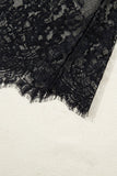 Solid Lace Patchwork Short Sleeve Maxi Dress
