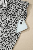Cheetah Wide Leg Drawstring Knit Pants