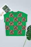 Leopard Checkered Short Sleeve PLUS Sweater