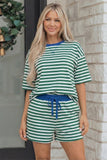 Striped Casual Terry Lounge Set