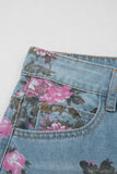 Esme Floral Print Bootcut Jeans