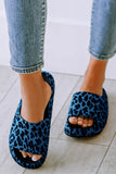 Open Toe Cheetah Print Slip On Slippers Slides