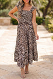 Cheetah Sleeveless Tiered Maxi Dress