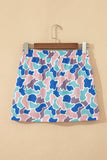 Abstract Duck Camo Elastic Waist Drawstring Mini Skort