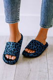 Open Toe Cheetah Print Slip On Slippers Slides