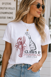Claws & Champagne Lobster Club Bella Canvas Graphic Tee