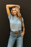 Viral Boot Stitch Western Graphic Tee - Blue