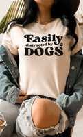 Easily Distracted By Dogs Paw PLUS SIZE Graphic Tee