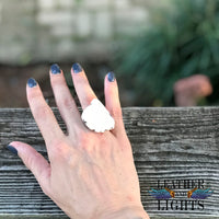 White/Ivory Turquoise Slab Ring