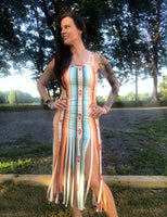 Sunset Fringe Aztec Dress