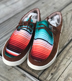 Serape Lace Up Suede Loafers