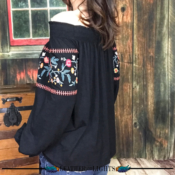 Off the Shoulder Embroidered Top